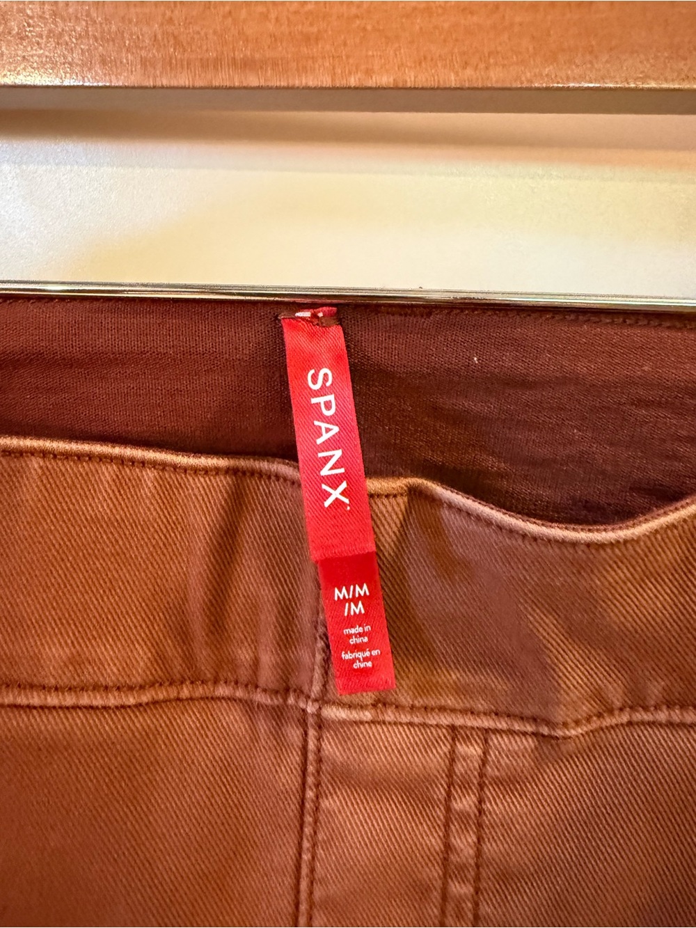 SPANX Stretch Twill Rust Wide Leg Pants - Picture 2 of 3